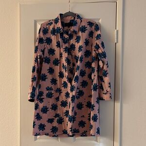 No. 6 Pink and Blue Floral Midi Dress